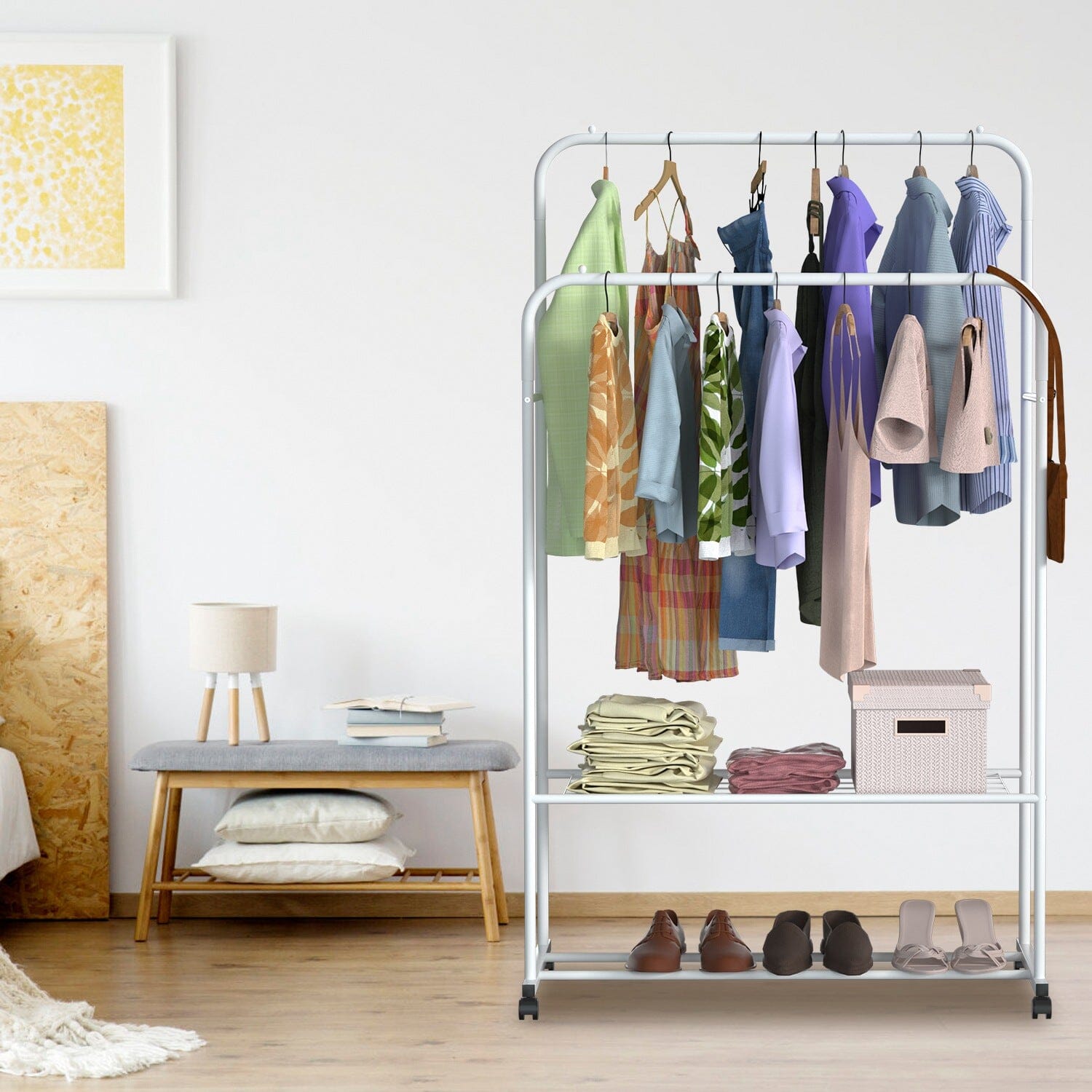 Garment Hanging Rack Clothing Organizer Closet & Storage - DailySale