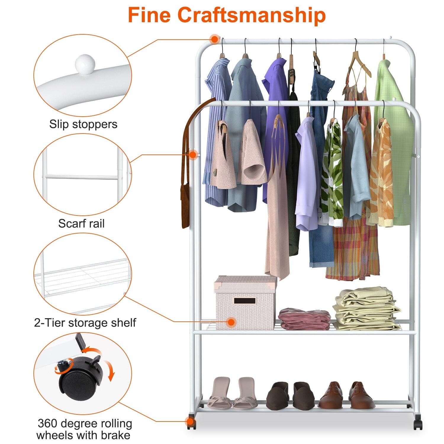 Garment Hanging Rack Clothing Organizer Closet & Storage - DailySale