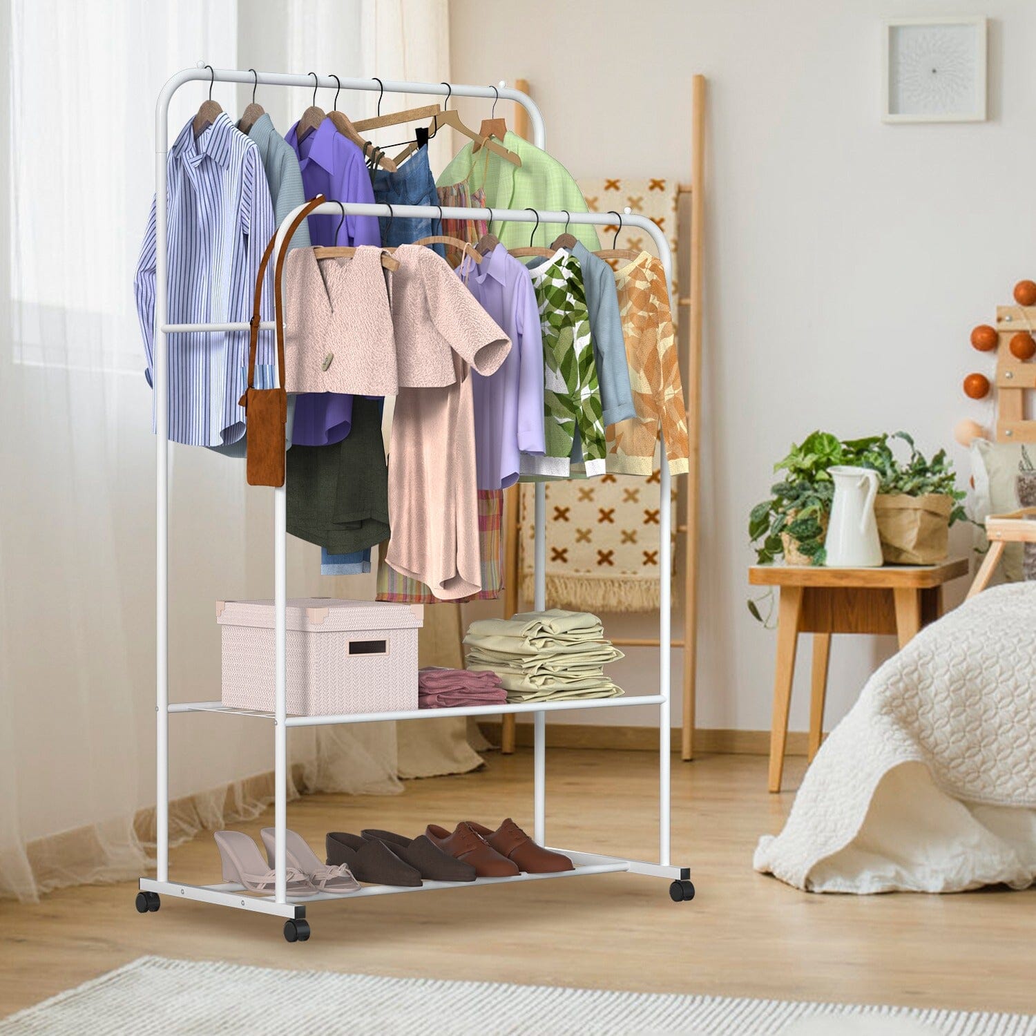 Garment Hanging Rack Clothing Organizer Closet & Storage - DailySale