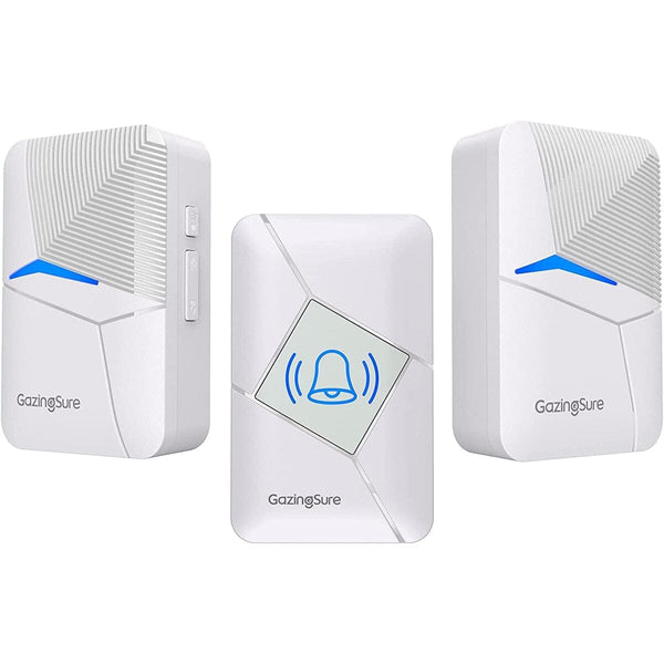 GazingSure Advanced Wireless Doorbell Kit with Two Plug-in Chimes & 1500ft Range Household Appliances - DailySale
