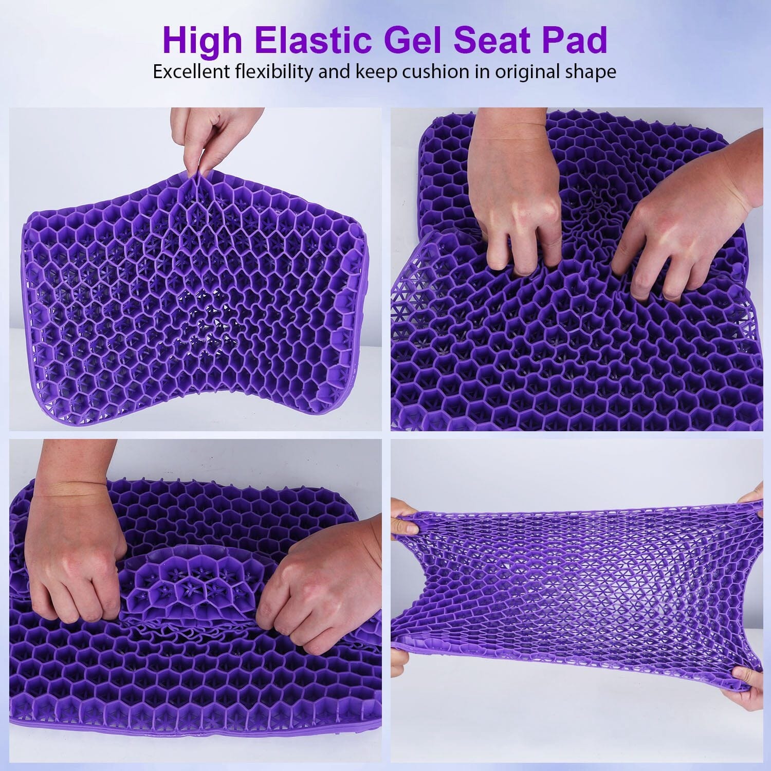 Gel Seat Cushion Non-Slip Breathable Honeycomb Sitting Cushion Pressure Pad Wellness - DailySale