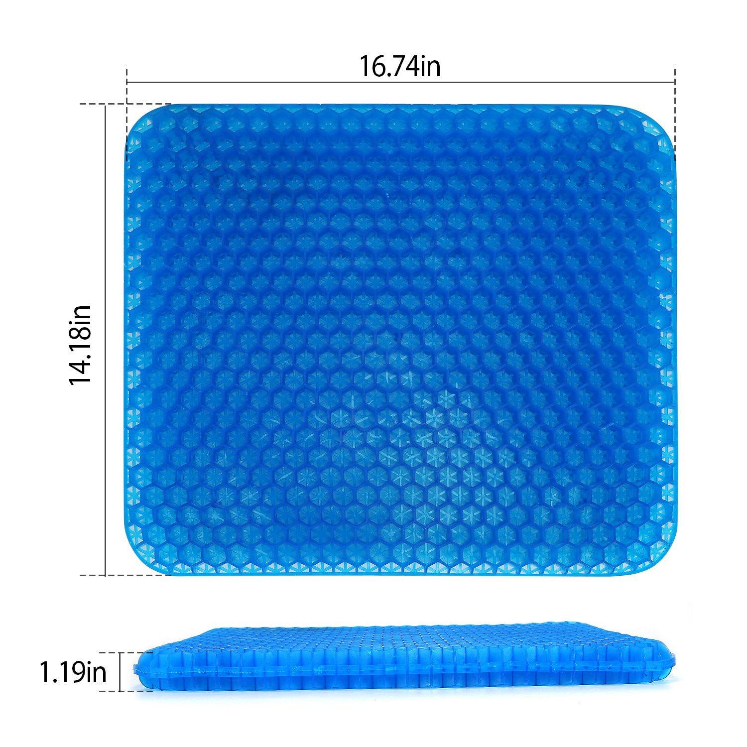 Gel Seat Cushion Non-Slip Breathable Honeycomb Sitting Cushion Wellness - DailySale