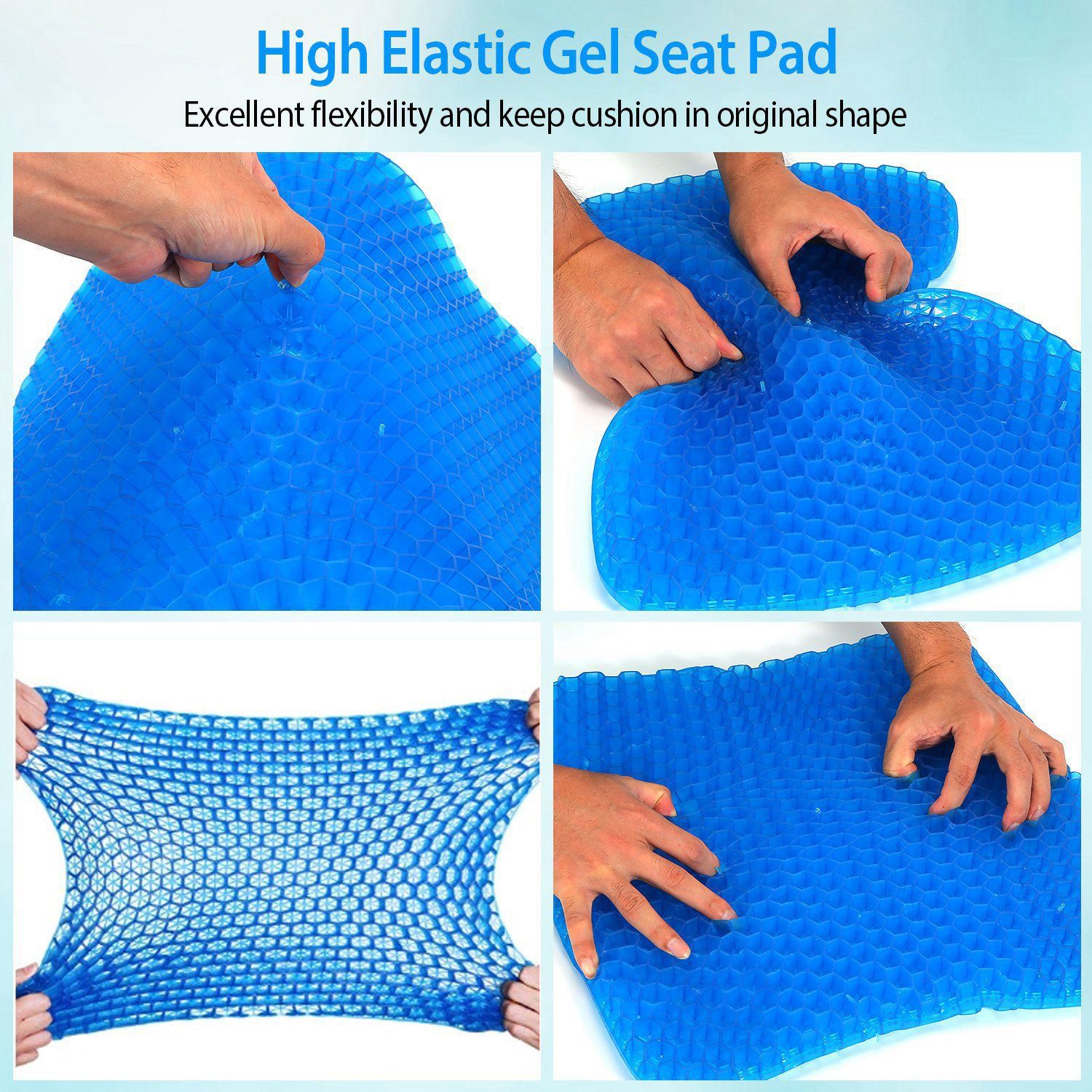 Gel Seat Cushion Non-Slip Breathable Honeycomb Sitting Cushion Wellness - DailySale