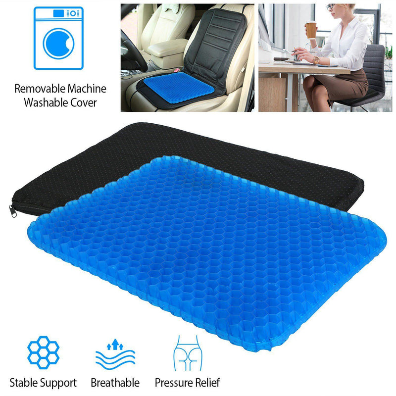 Gel Seat Cushion Non-Slip Breathable Honeycomb Sitting Cushion Wellness - DailySale
