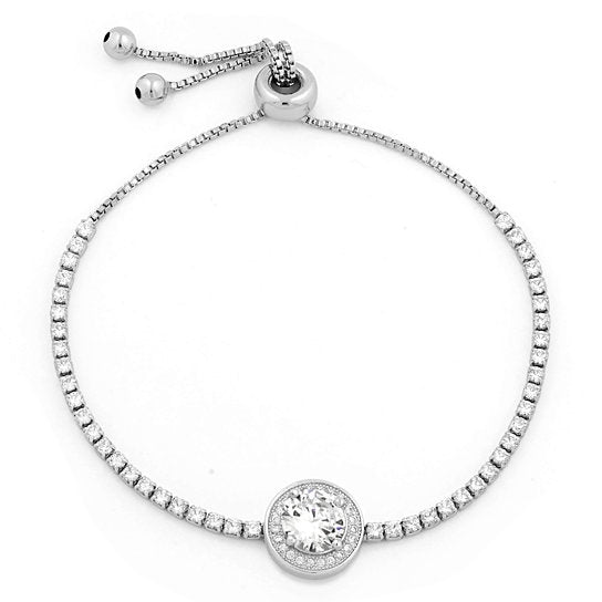 3.00 CTTW Adjustable Halo Tennis Bracelet - Assorted Colors - DailySale, Inc