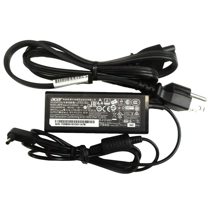 Genuine Acer Laptop Charger AC Power Adapter A13-045N2A A045R016L 3.0mm Tip 45W Computer Accessories - DailySale