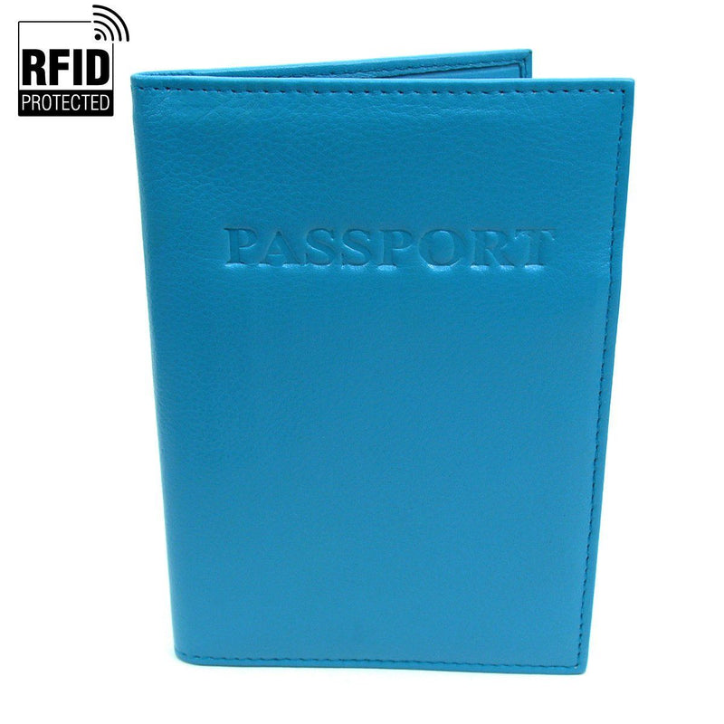 Genuine Leather RFID Passport Holder Handbags & Wallets Teal - DailySale