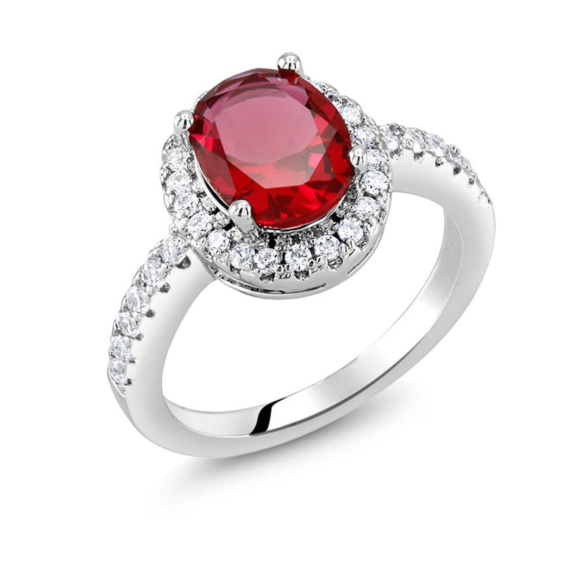 Genuine Ruby Crystal Ladies Ring Rings - DailySale