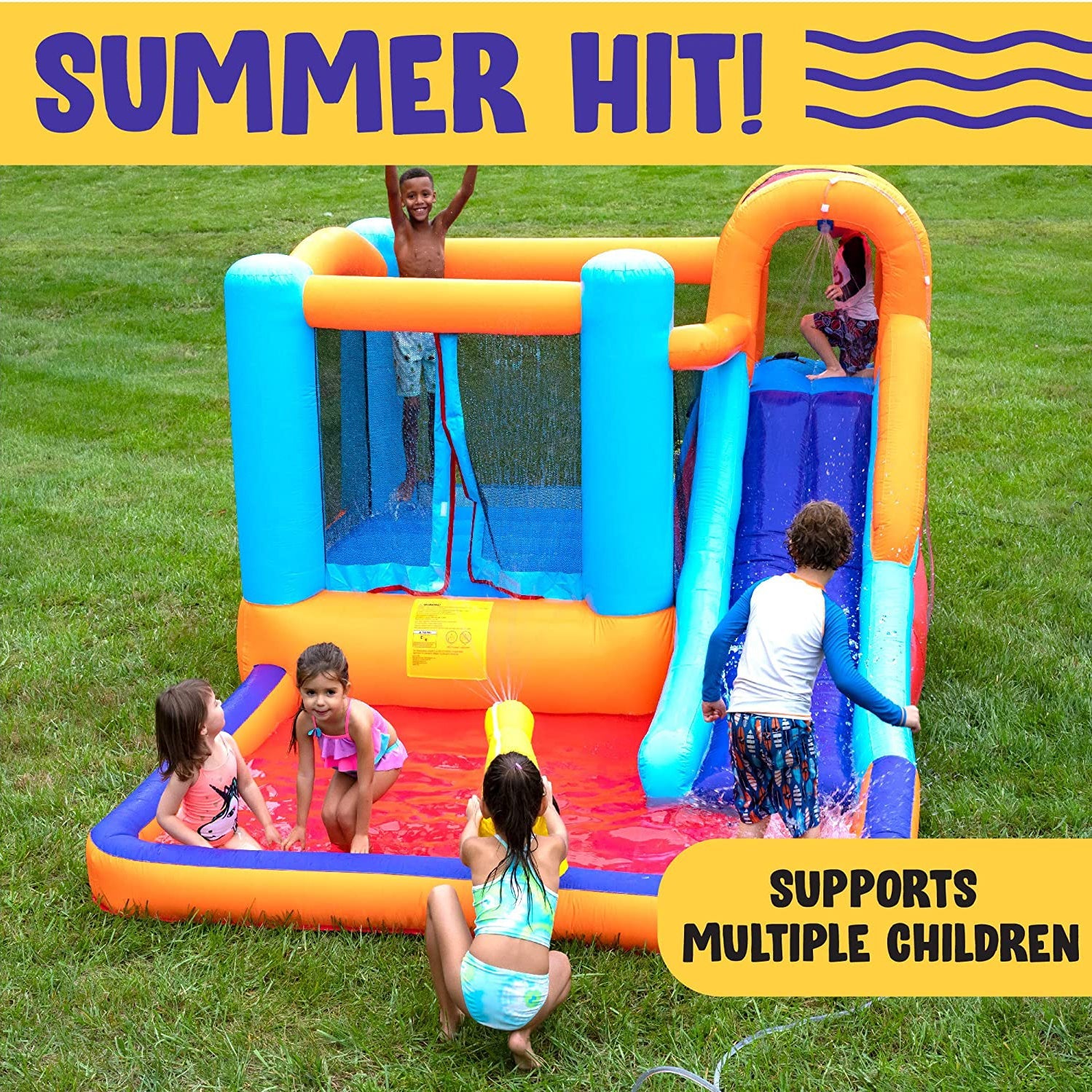 Giant Bounce House Water Slide with Pool Area Sports & Outdoors - DailySale