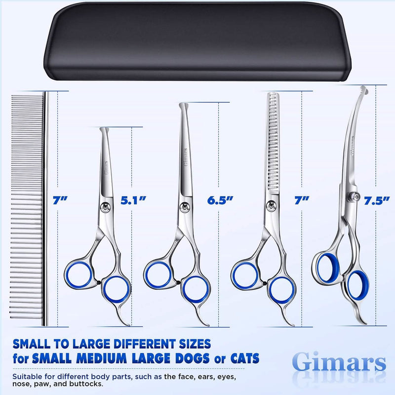 Gimars 6 in 1 Professional Stainless Steel Safety Pet Grooming Scissors Pet Supplies - DailySale