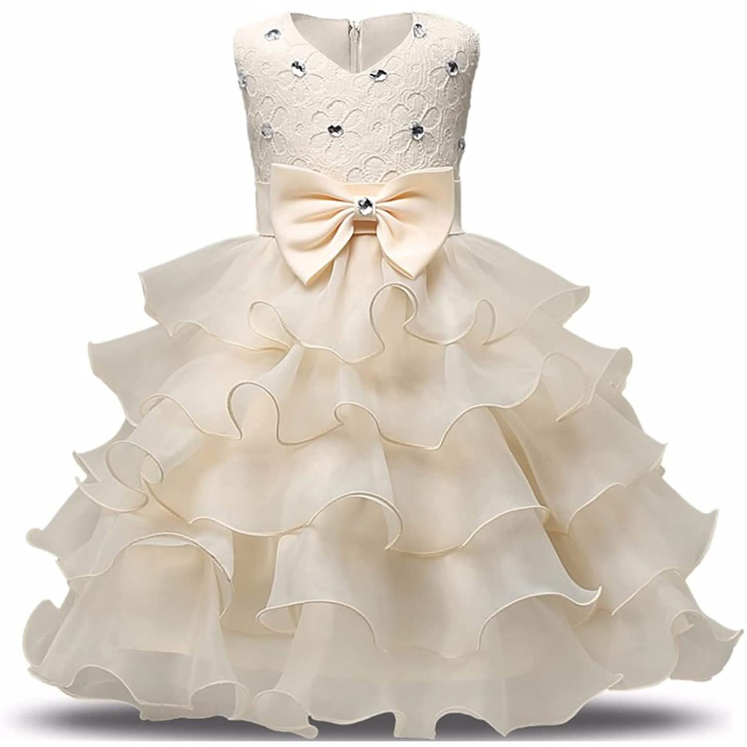 Girl Dress Kids Ruffles Lace Party Wedding Gown | DailySale Girl Dress Kids Ruffles Lace Party Wedding Gown | DailySale