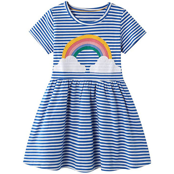 Girl's Cotton Casual Striped Jersey Dress Kids' Clothing 2 T - DailySale