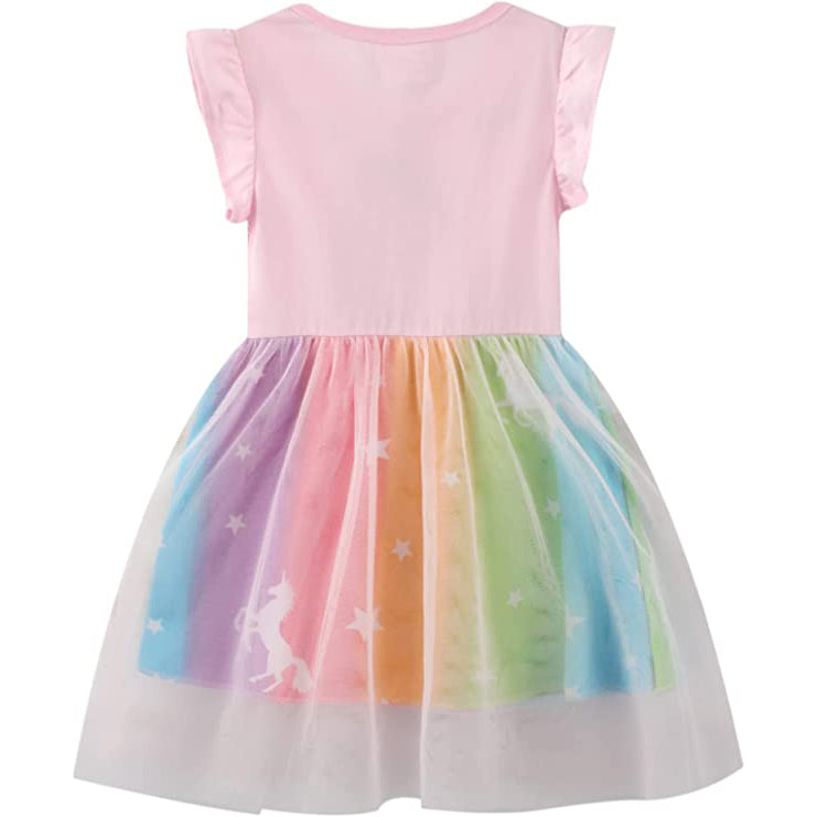 Girl's Cotton Casual Unicorn Dress Kids' Clothing - DailySale