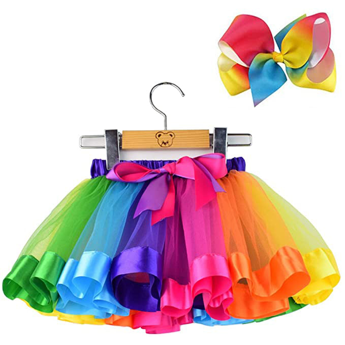 Girl's Layered Ballet Tulle Rainbow Tutu Skirt Kids' Clothing Rainbow 2-4 T - DailySale