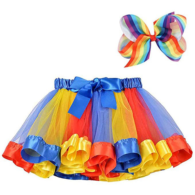 Girl's Layered Ballet Tulle Rainbow Tutu Skirt Kids' Clothing Stripe 2-4 T - DailySale