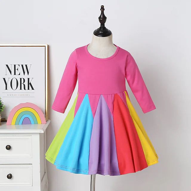 Girls' Rainbow Casual Dress Kids' Clothing - DailySale