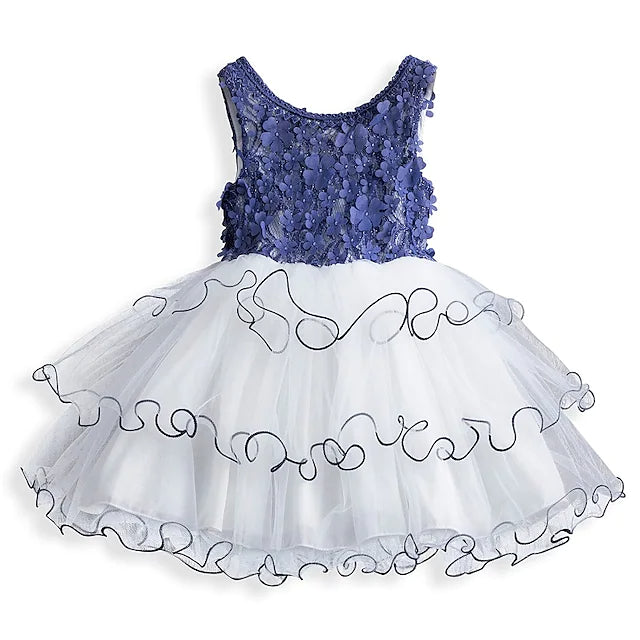 Girls' Ruffle Mesh Embroidered Dress Kids' Clothing - DailySale