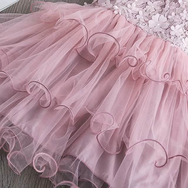Girls' Ruffle Mesh Embroidered Dress Kids' Clothing - DailySale