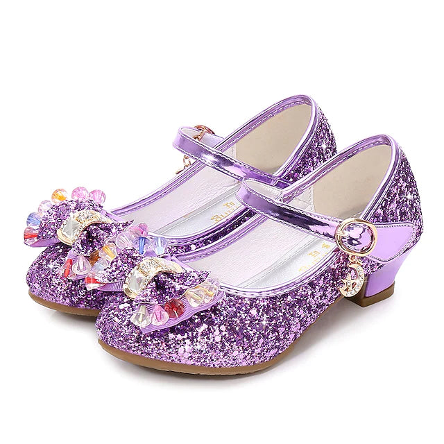 Girls'Heels Party Mary Jane Basic Pump Dress Crystal Bowknot Baby Purple 9.5 - DailySale