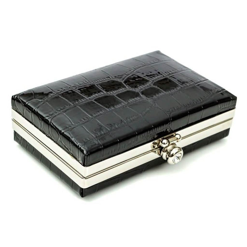 Glambag Shiny Exotic Croc Frame Clutch Bags & Travel - DailySale