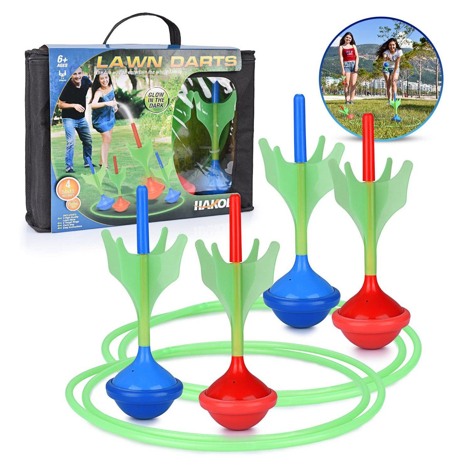 Glow in The Dark Lawn Darts Game Outdoor Backyard Toy for Kids & Adults Toys & Games - DailySale