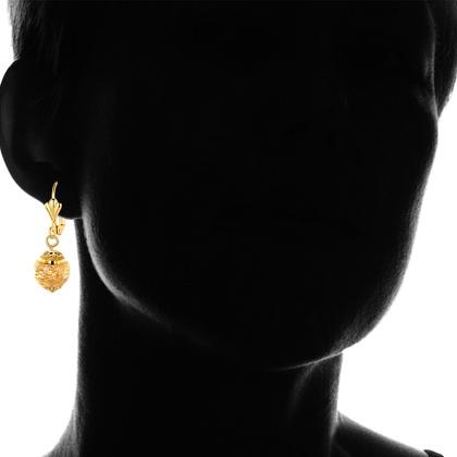 Gold Ball Drop Lever Back Earrings Earrings - DailySale