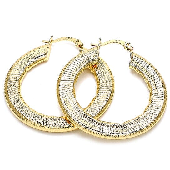 Gold Filled Flat Hoop Earrings Earrings - DailySale