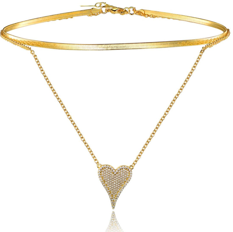 Gold Heart Pendant Necklace Jewelry - DailySale