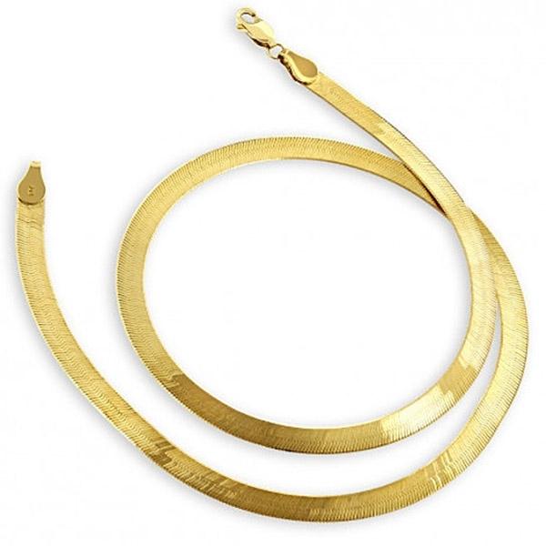 Gold Magic Herringbone Flat Chain Necklace - Size: 18" Jewelry - DailySale