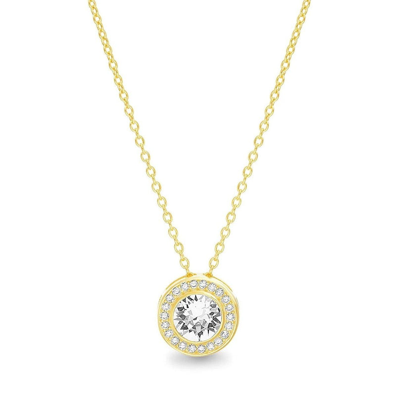 Golden NYC Jewelry 18K Gold Plated Round Halo Necklace Jewelry Gold - DailySale