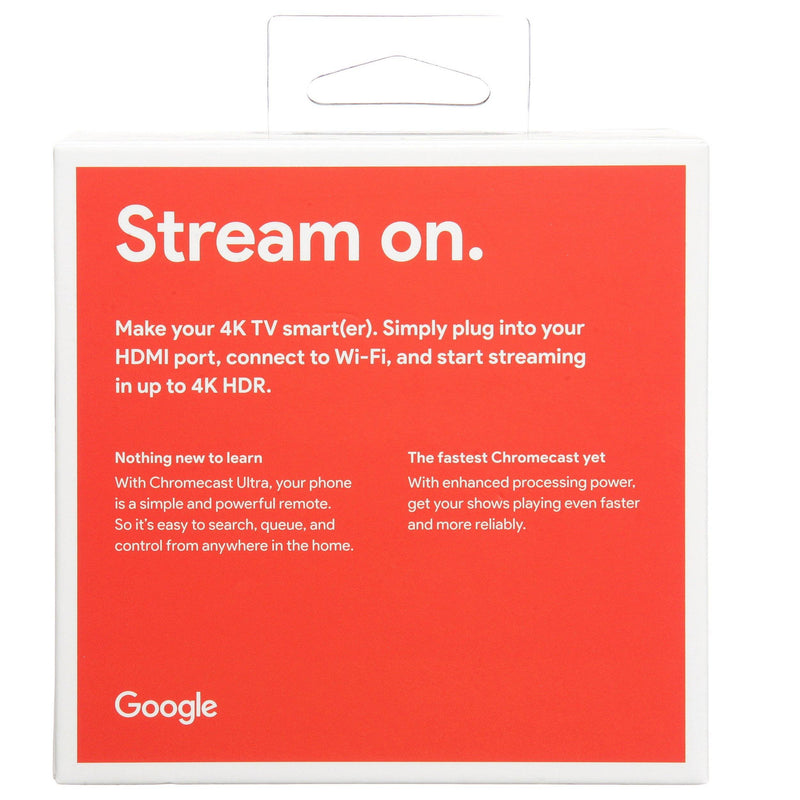 Google Chromecast Ultra - 4K Ultra HD Streaming Camera, TV & Video - DailySale