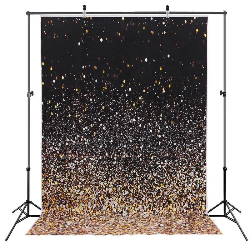 Gradual Glitter Black Gold Bokeh Spots Photography Background Everything Else - DailySale