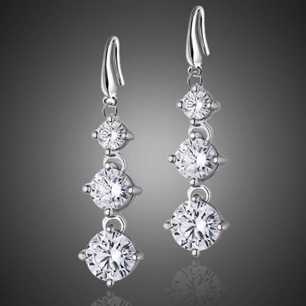 Graduated Drop Earrings with Swarovski Crystals Jewelry - DailySale