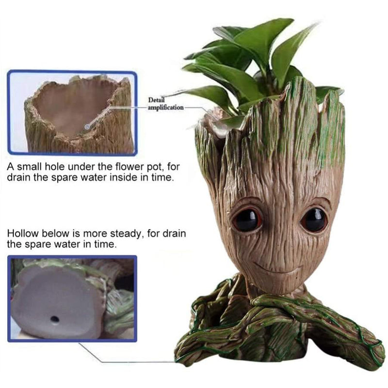 Groot Pen Pot Tree Man Pens Holder or Flower Pot with Drainage Hole Everything Else - DailySale