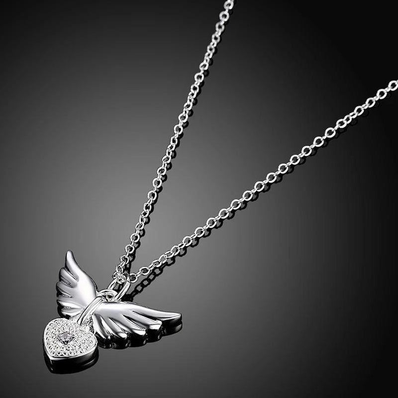 Guradian Angel Necklace in 18K White Gold Plated Jewelry - DailySale