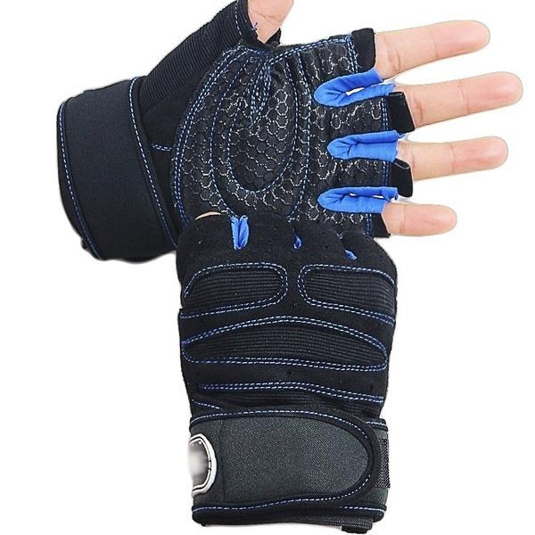 Gym Fitness Gloves Anti-Skid Weight Lifting for Sport Fitness Blue M - DailySale