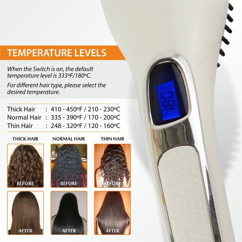 Hair Straightening Brush ION heating technology, Temperature Control Beauty & Personal Care - DailySale