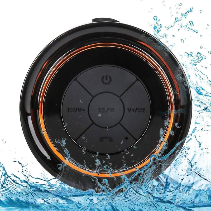 Front view of HAISSKY Portable Wireless Waterproof Speaker with FM Radio & Suction Cup