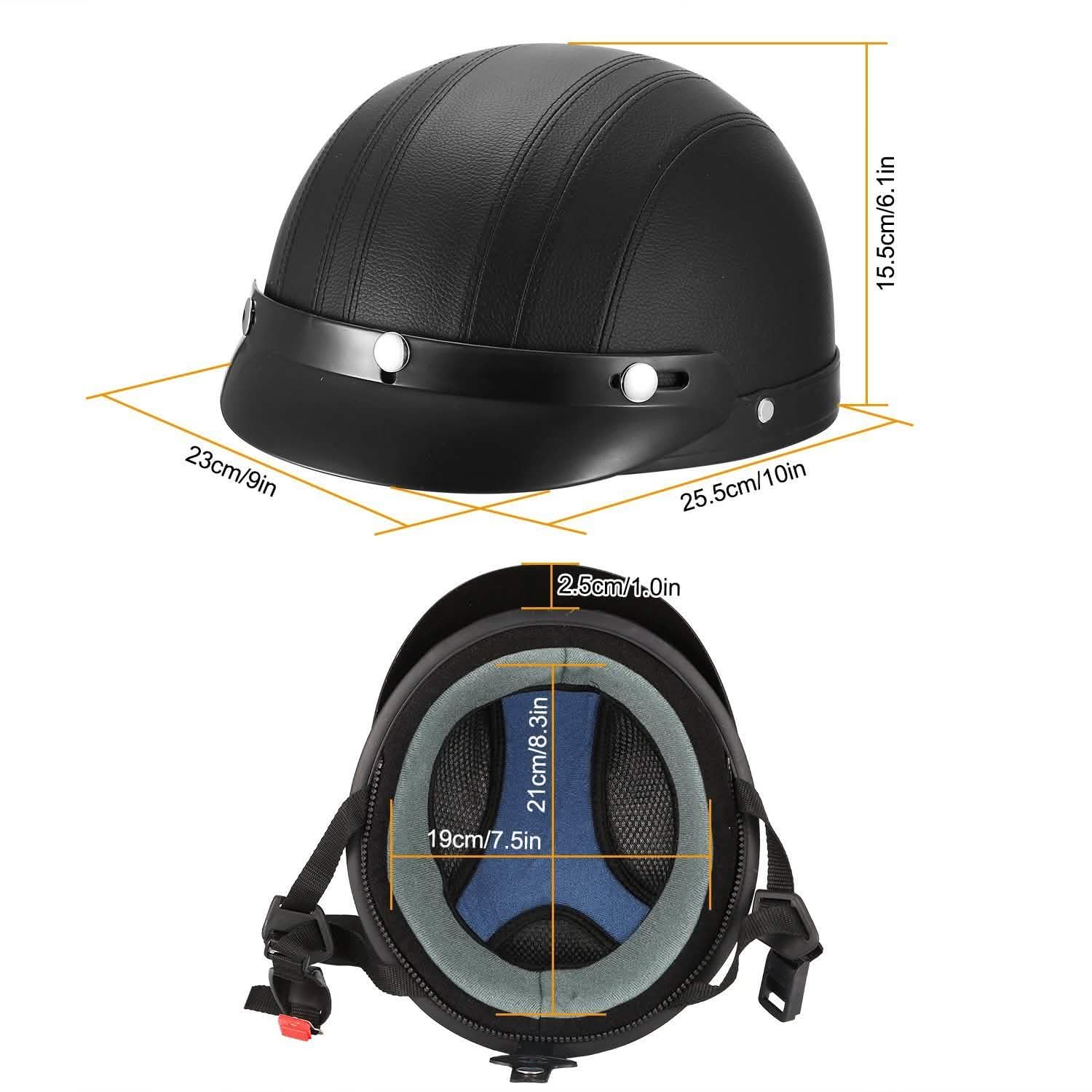 Half Motorcycle Helmet with Pilot Goggles Sports & Outdoors - DailySale