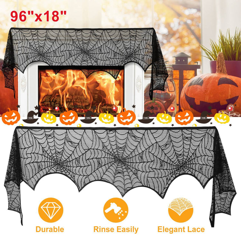 Halloween Decoration Black Lace Spiderweb Furniture & Decor - DailySale