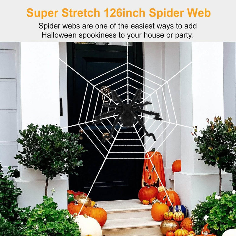 Halloween Decorations Spider 49" with 126" Tarantula Mega Spider Web Furniture & Decor - DailySale