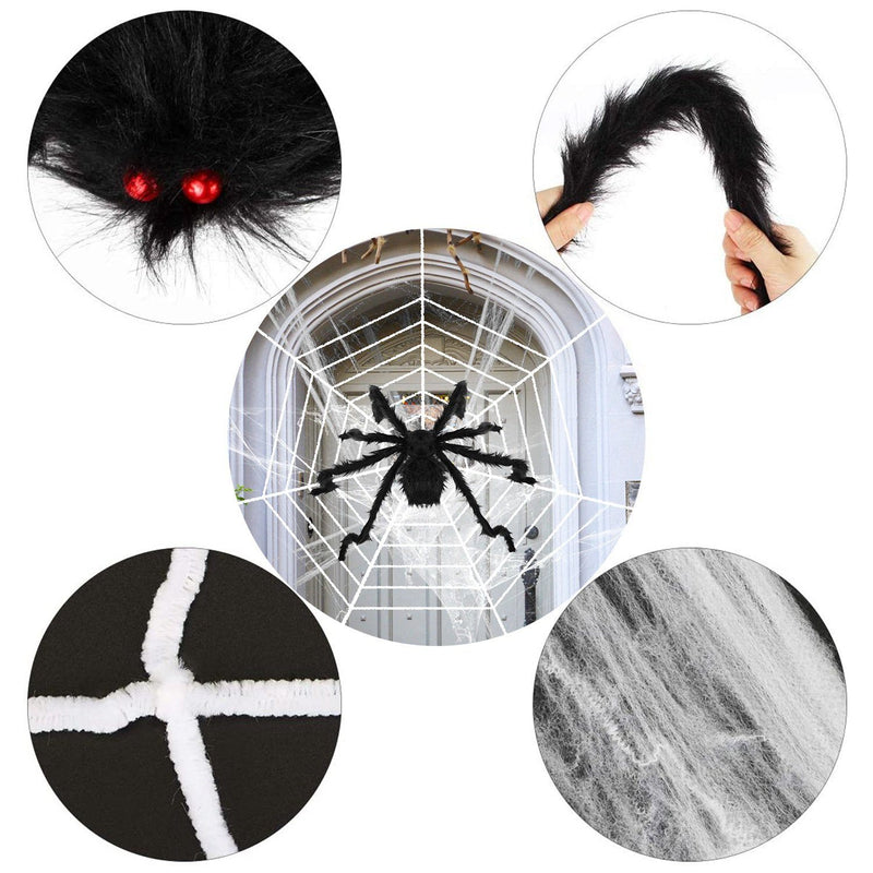 Halloween Decorations Spider 49" with 126" Tarantula Mega Spider Web Furniture & Decor - DailySale