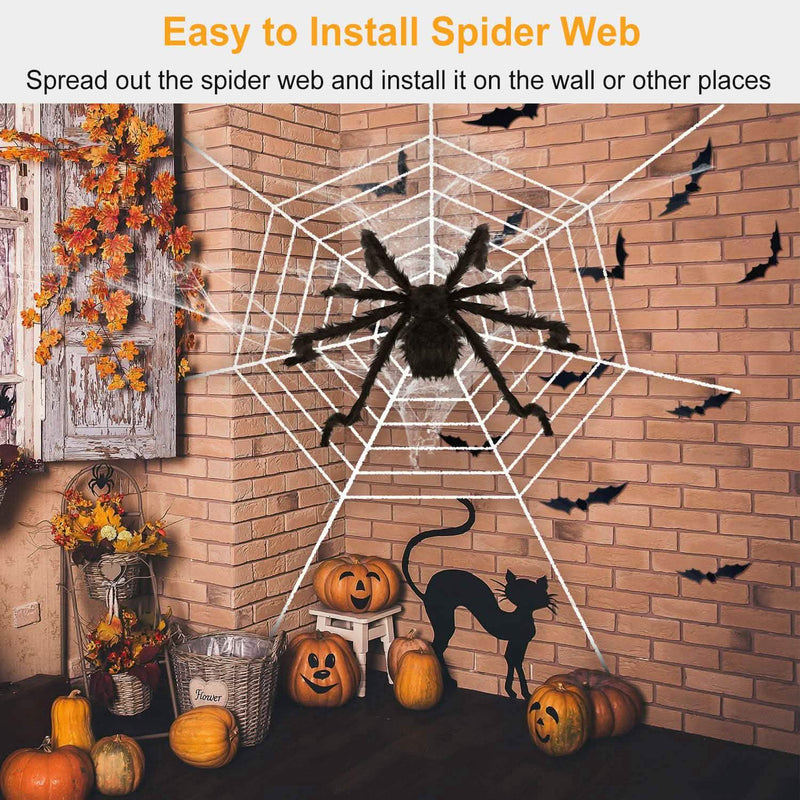 Halloween Decorations Spider Outdoor Stretch Cobweb Furniture & Decor - DailySale