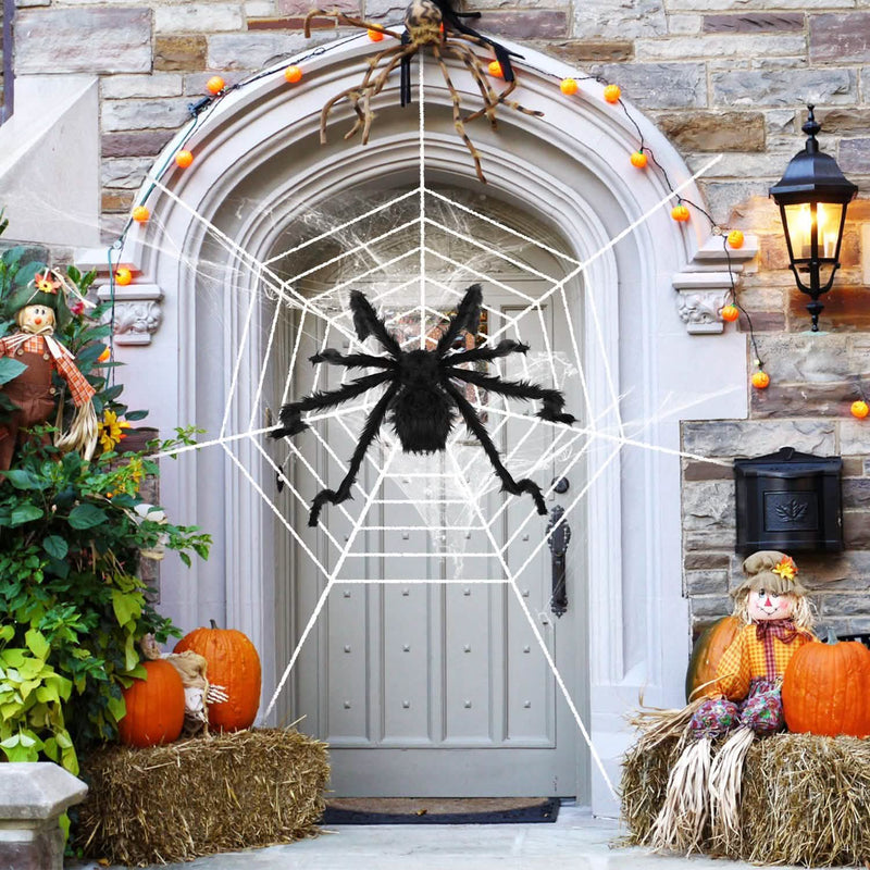 Halloween Decorations Spider Outdoor Stretch Cobweb Furniture & Decor - DailySale
