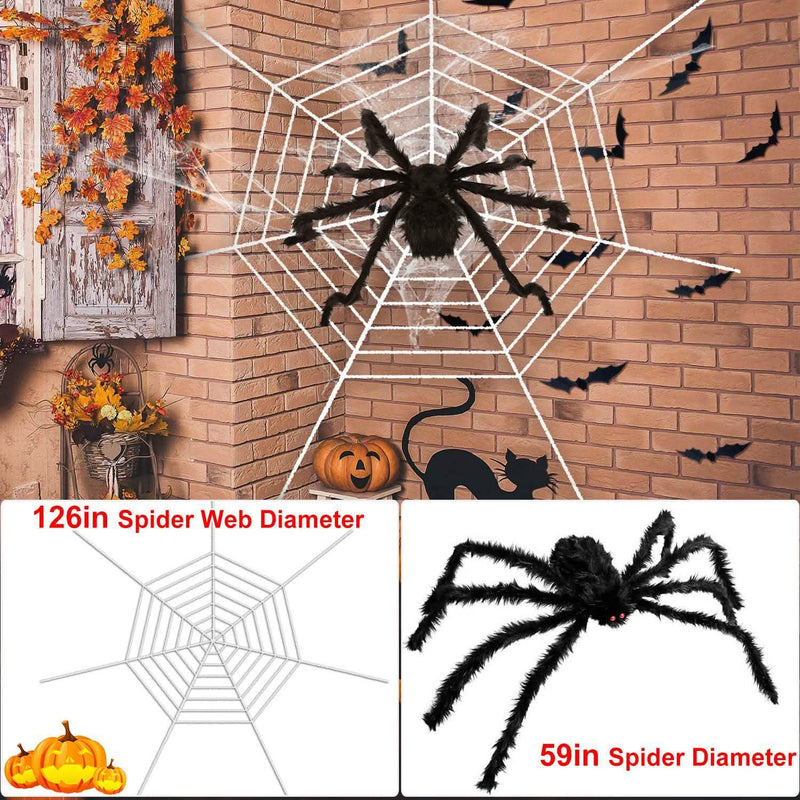 Halloween Decorations Spider Outdoor Stretch Cobweb Furniture & Decor - DailySale