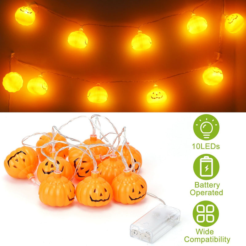 Halloween String Light Pumpkin LED Lamps Battery Powered Indoor Lighting - DailySale