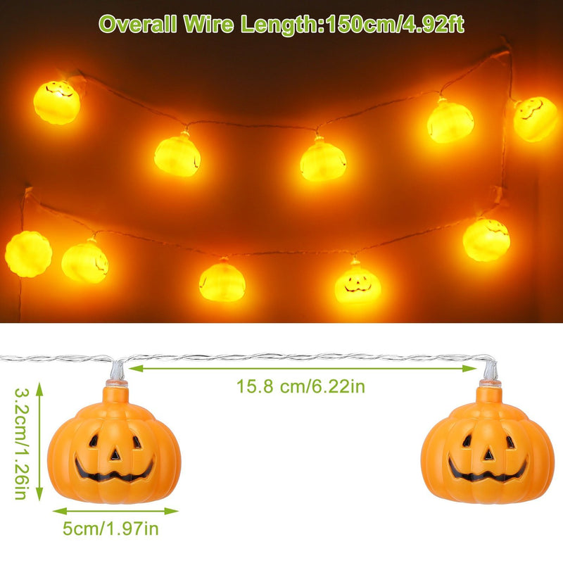 Halloween String Light Pumpkin LED Lamps Battery Powered Indoor Lighting - DailySale