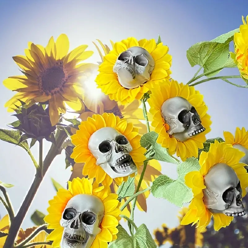 Halloween Sunflower Skull Head Garden Decoration Holiday Decor & Apparel - DailySale
