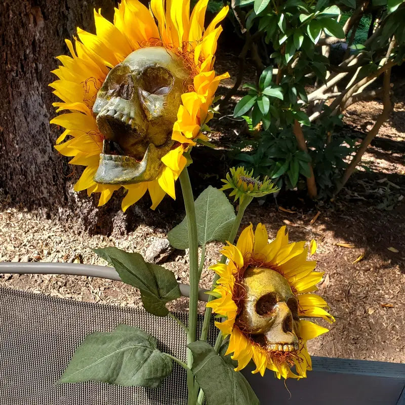 Halloween Sunflower Skull Head Garden Decoration Holiday Decor & Apparel - DailySale
