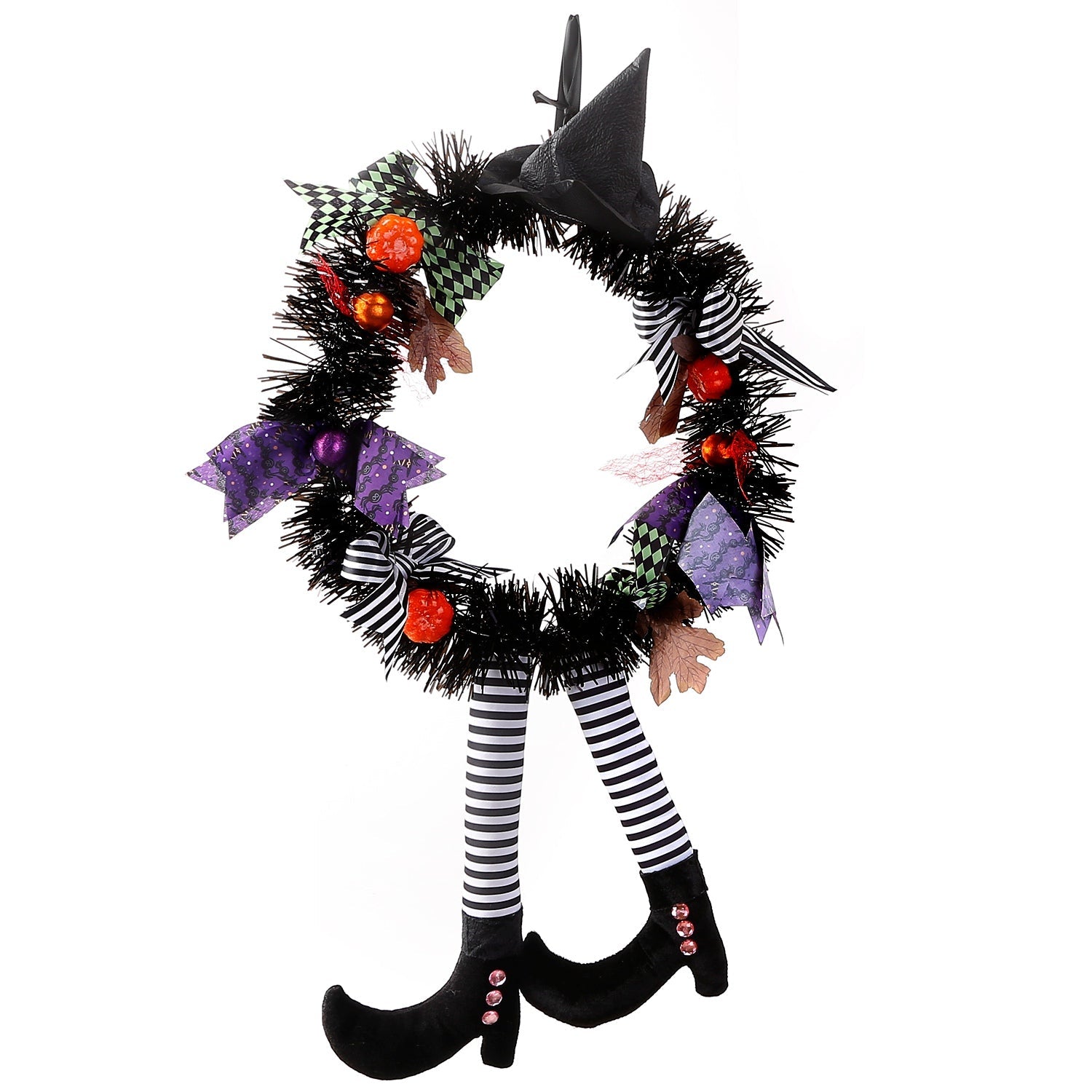 Halloween Witch Wreath Pumpkin Decorations Holiday Decor & Apparel - DailySale